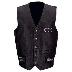 Jesus Forever Christian Leather Vest Jesus Forever Christian Leather Vest