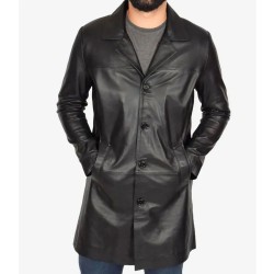 Kurt Cobain Black Leather Coat Kurt Cobain Black Leather Coat