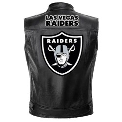 Las Vegas Black Raiders Leather Vest Las Vegas Black Raiders Leather Vest