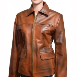 The Hunger Games Katniss Everdeen (Jennifer Lawrence) Brown Leather Jacket The Hunger Games Katniss Everdeen (Jennifer Lawrence) Brown Leather Jacket