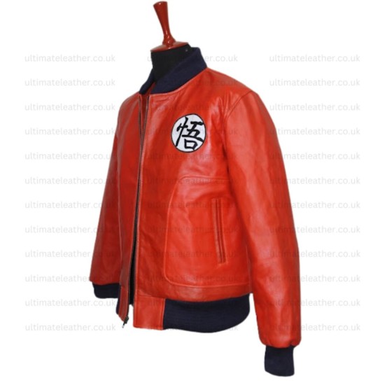 Dragon Ball Z Super Saiyan Guko Orange Leather Jacket