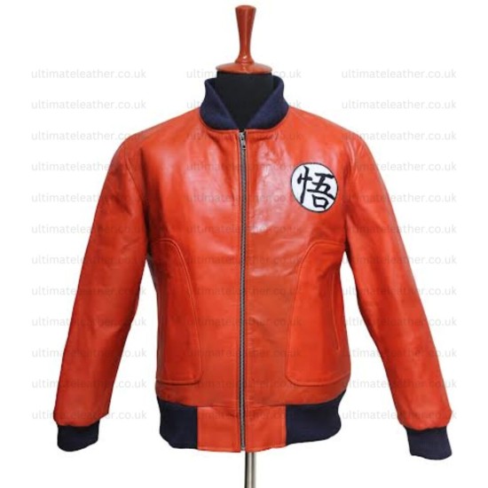 Dragon Ball Z Super Saiyan Guko Orange Leather Jacket