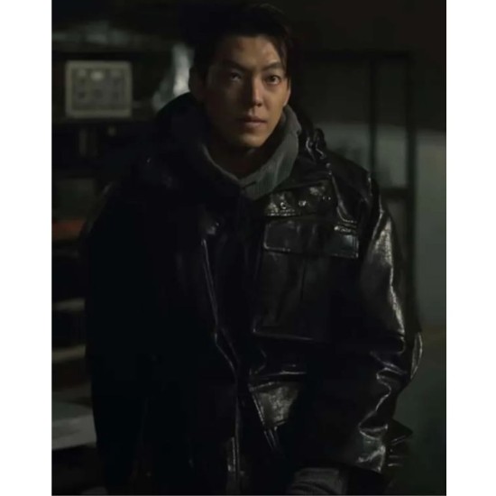 Kim Woo-bin Black Knight Leather Coat