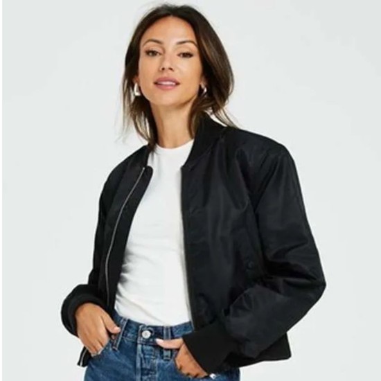 Michelle Keegan Black Bomber Jacket