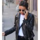 Michelle Keegan Manchester Street Style Black Leather Jacket