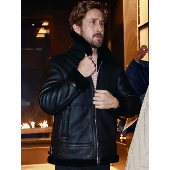 Ryan Gosling Shearling Leather Jacket