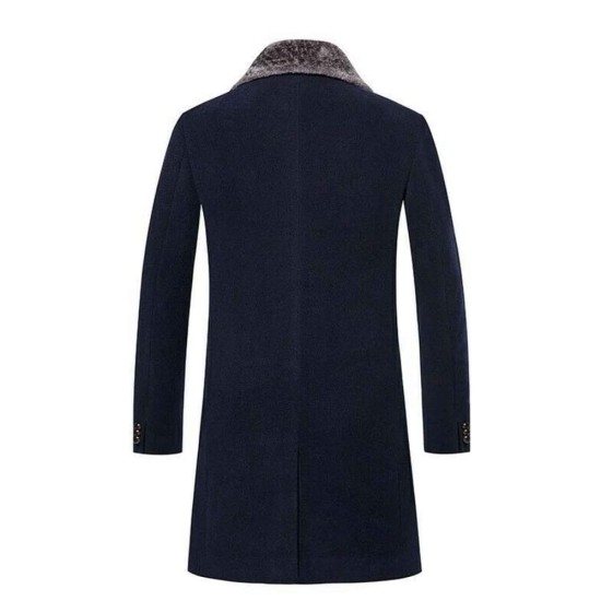 Men's Slim Fit Wool Trench Coat