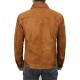 Men's Western Goat Suede Leather Trucker Jacket