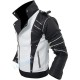 Men's Black and white Biker leather Jacket