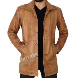 Men's Brown Leather Car Coat Men's Brown Leather Car Coat