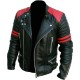 Men's Cafe Racer Red Strip Quilted Biker Leather Jacket