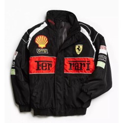 F1 Ferrari Black Bomber Jacket F1 Ferrari Black Bomber Jacket