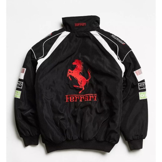 F1 Ferrari Black Bomber Jacket