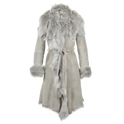 Women's Toscana Grey Shearling Coat 