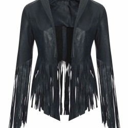 Cheryl Cole Crazy Stupid Love Fringed Leather Jacket