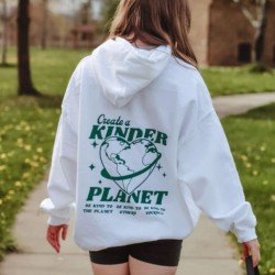 Create A Kinder Planet Fleece Hoodie For Unisex Create A Kinder Planet Fleece Hoodie For Unisex