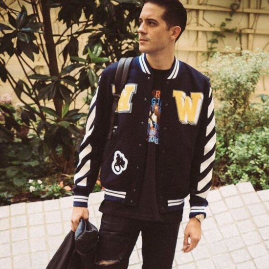 G-EAZY Black and White Varsity Jacket G-EAZY Black and White Varsity Jacket