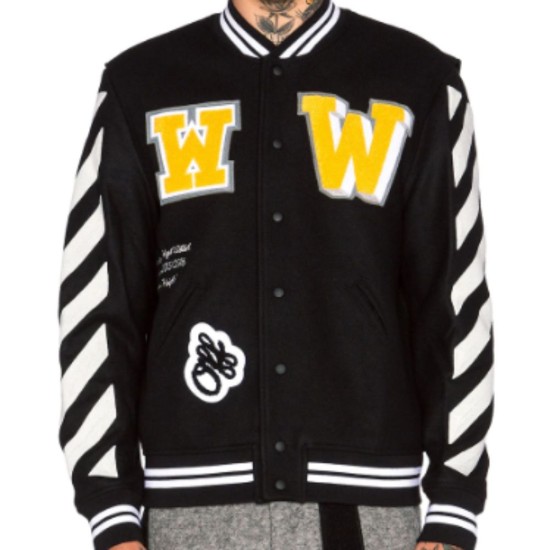 G-EAZY Black and White Varsity Jacket G-EAZY Black and White Varsity Jacket