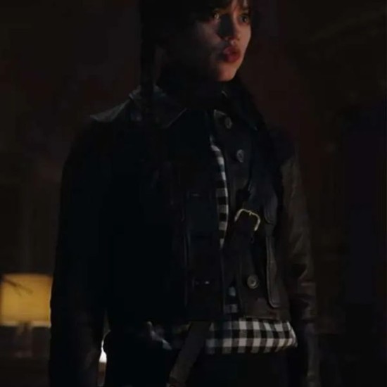 Wednesday Jenna Ortega (Goody Addams) Leather Jacket