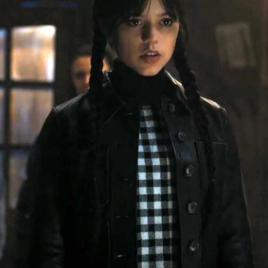 Wednesday Jenna Ortega (Goody Addams) Leather Jacket