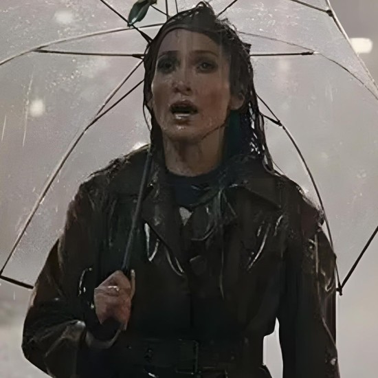 Jennifer Lopez This Is Me Now 2024 Artist Brown Leather Coat