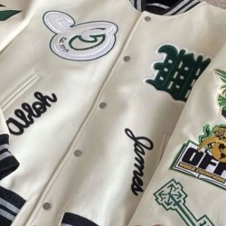 Lebron James Off White Varsity Jacket Lebron James Off White Varsity Jacket