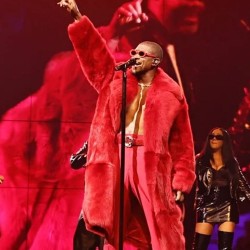 Usher Red Fur Coat Usher Red Fur Coat
