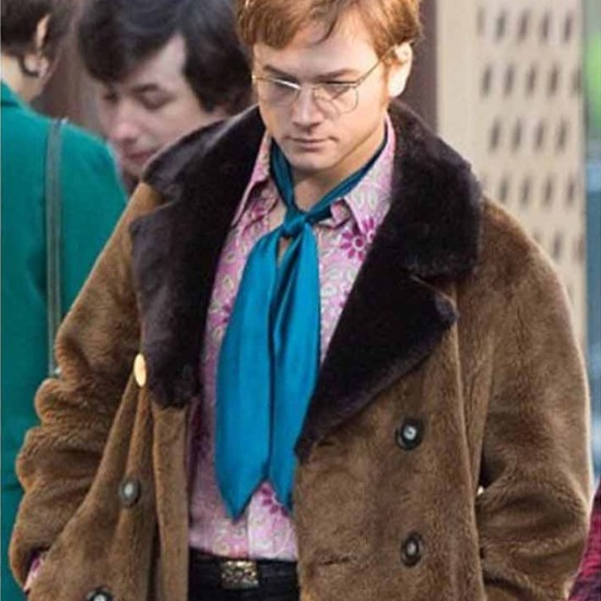 Rocketman Elton John (Taron Egerton) Shearling Coat