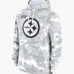Steelers Salute to Service Arctic Camo Club Grey Hoodie