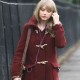 Taylor Swift Street Style Burgundy Wool Coat