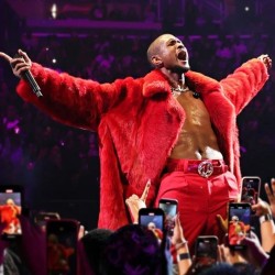 Usher Red Fur Coat Usher Red Fur Coat
