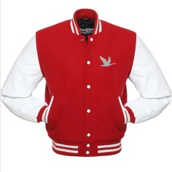 Wawa Red Wool Varsity Jacket For Unisex Wawa Red Wool Varsity Jacket For Unisex