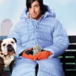 Adam Sandler Little Nicky Blue Padded Long Puffer Hooded Jacket Adam Sandler Little Nicky Blue Padded Long Puffer Hooded Jacket