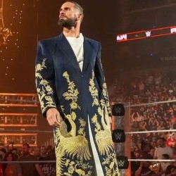 WWE RAW Seth Rollins Golden Peacock Long Coat WWE RAW Seth Rollins Golden Peacock Long Coat