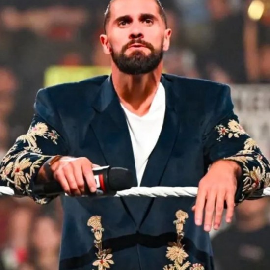 WWE RAW Seth Rollins Golden Peacock Long Coat WWE RAW Seth Rollins Golden Peacock Long Coat
