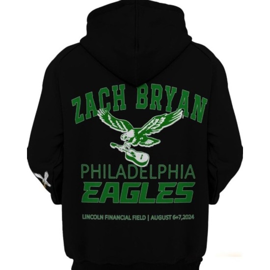 Zach Bryan Eagles Black Hoodie Zach Bryan Eagles Black Hoodie