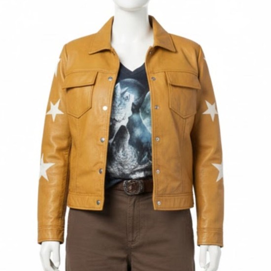 Curfew Lou Collins (Miranda Richardson) Yellow Leather Jacket