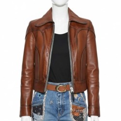 Selena Gomez Spring 2018 Coach Leather Jacket