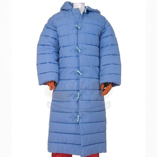 Adam Sandler Little Nicky Blue Padded Long Puffer Hooded Jacket