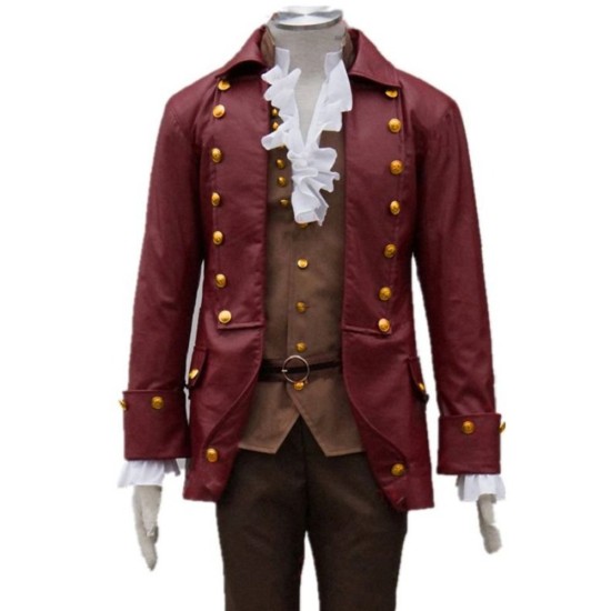 Beauty and the Beast Luke Evans (Gaston) Leather Coat