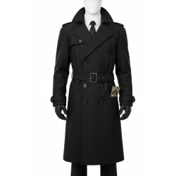 Black Fortnite Noir Long Coat for Men