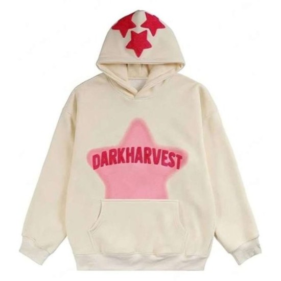 Unisex Dark Harvest White Star Hoodie Unisex Dark Harvest White Star Hoodie