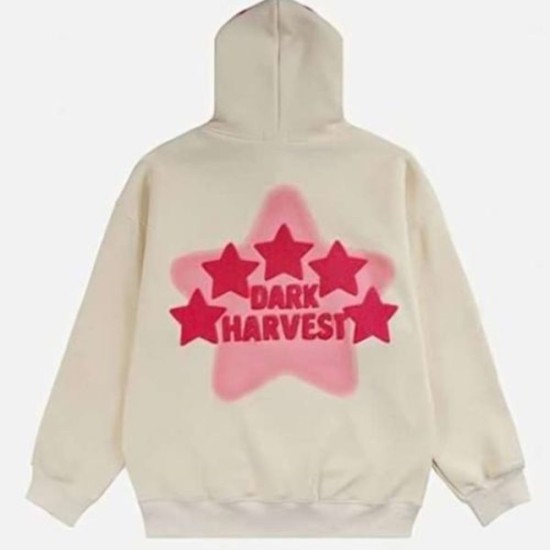 Unisex Dark Harvest White Star Hoodie Unisex Dark Harvest White Star Hoodie