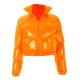 Dua Lipa Bright Orange Puffer Jacket