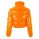 Dua Lipa Bright Orange Puffer Jacket