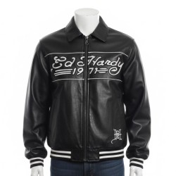 Ed Hardy Black Leather Jacket Ed Hardy Black Leather Jacket