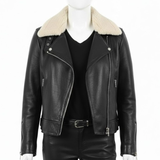 Ellie Goulding Fur Leather Jacket 