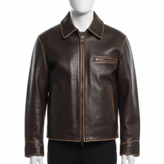 Gigi Hadid Brown Leather Jacket Gigi Hadid Brown Leather Jacket