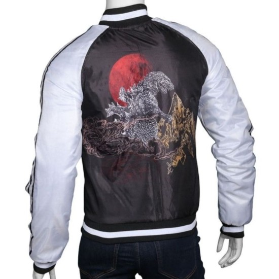 Godzilla: King Of The Monsters Bomber Satin Jacket Godzilla: King Of The Monsters Bomber Satin Jacket