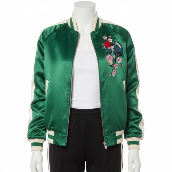 Dead Money India Eisley (Chloe) Green Varsity Bomber Jacket Dead Money India Eisley (Chloe) Green Varsity Bomber Jacket